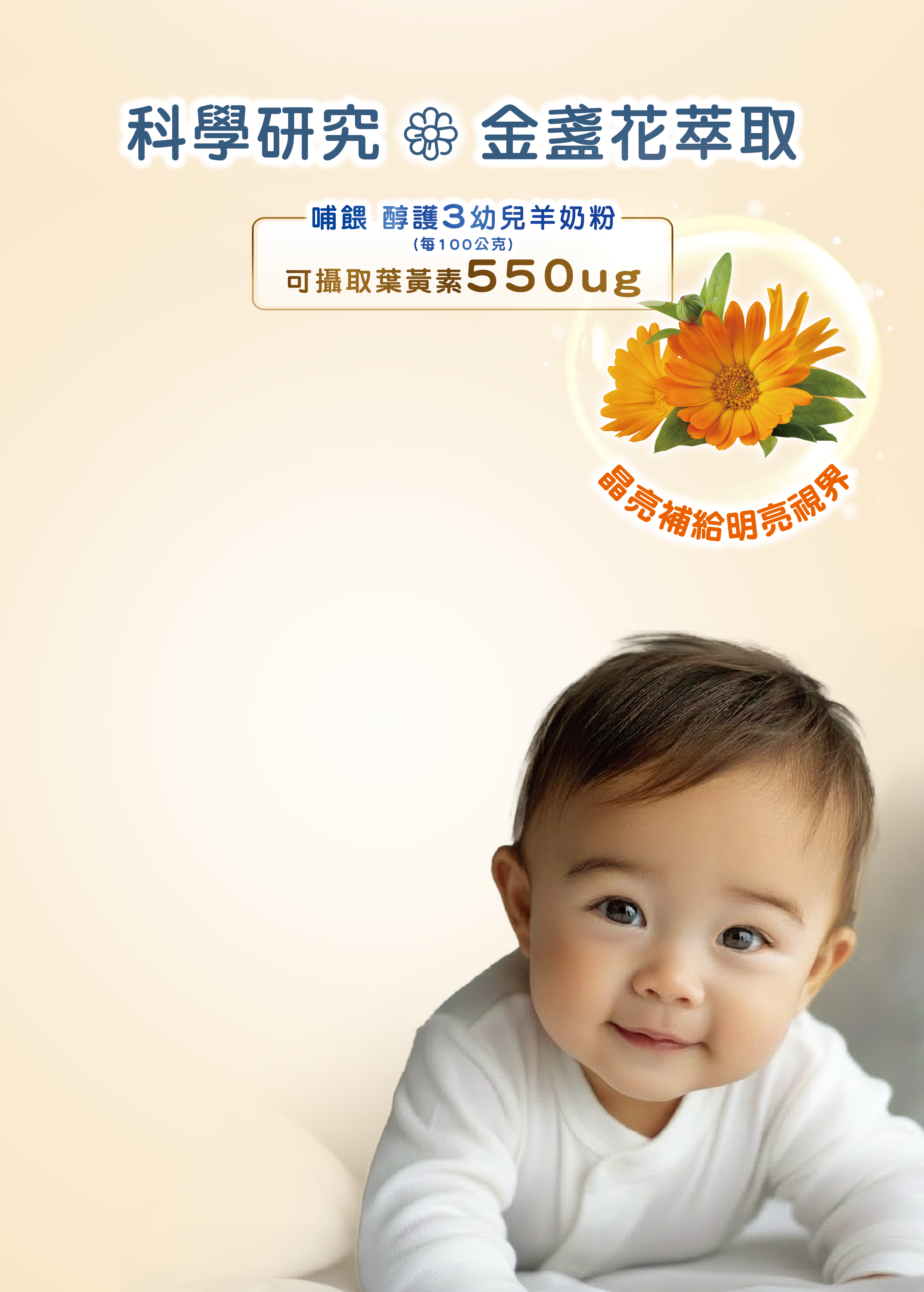 科學研究金盞花萃取 哺餵 醇護3幼兒羊奶粉(每100公克) 可攝取葉黃素550ug