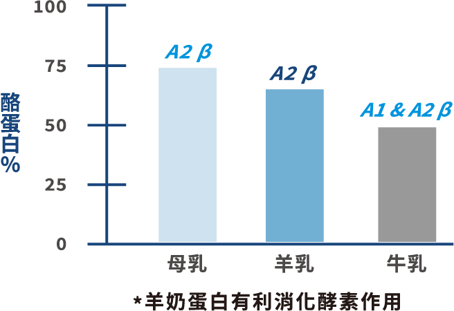 *羊奶蛋白有利消化酵素作用